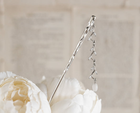Silver Nightbloom hairpin
